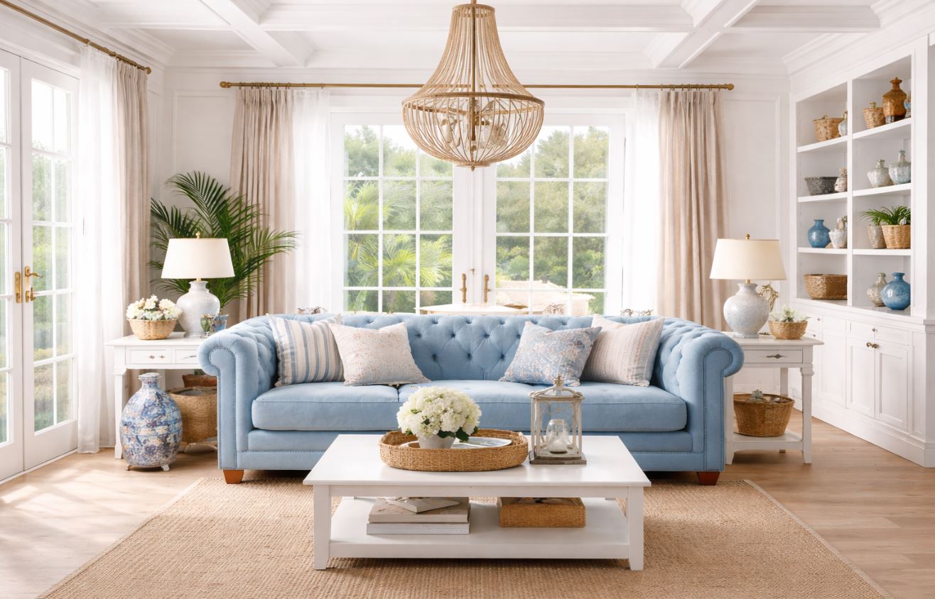 sofa w stylu hampton salon hampton